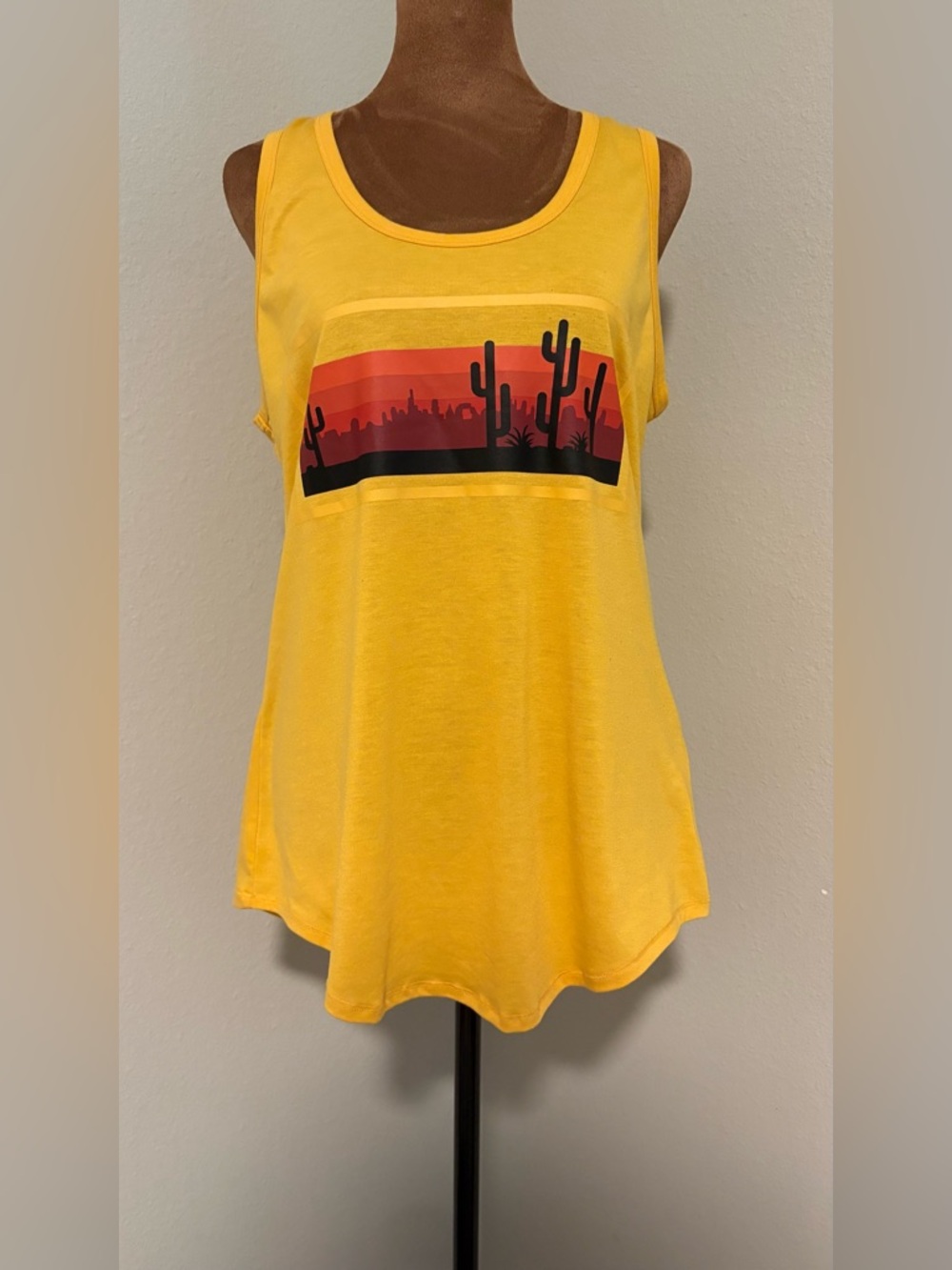 LuLaRoe Yellow Desert Sunset Graphic Tank
